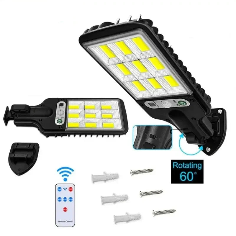 Kit de Refletores Led Solar 6000 Lumens com Sensor de Movimento - Compre 1 e leve 4